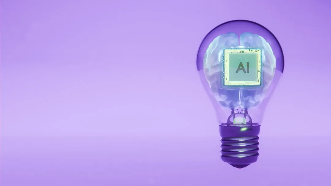 Ai brain inside a lightbulb illustrates an idea.
