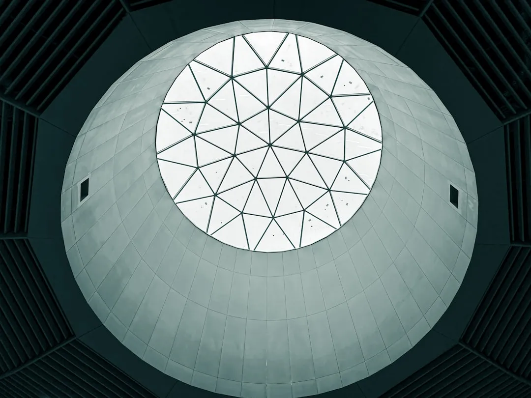 a round window in the ceiling of a building